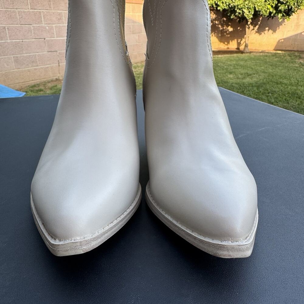 Madden NYC Women's SIZE 8 Embroidered Tall Western Boots color BONE Ivory - Picture 10 of 16